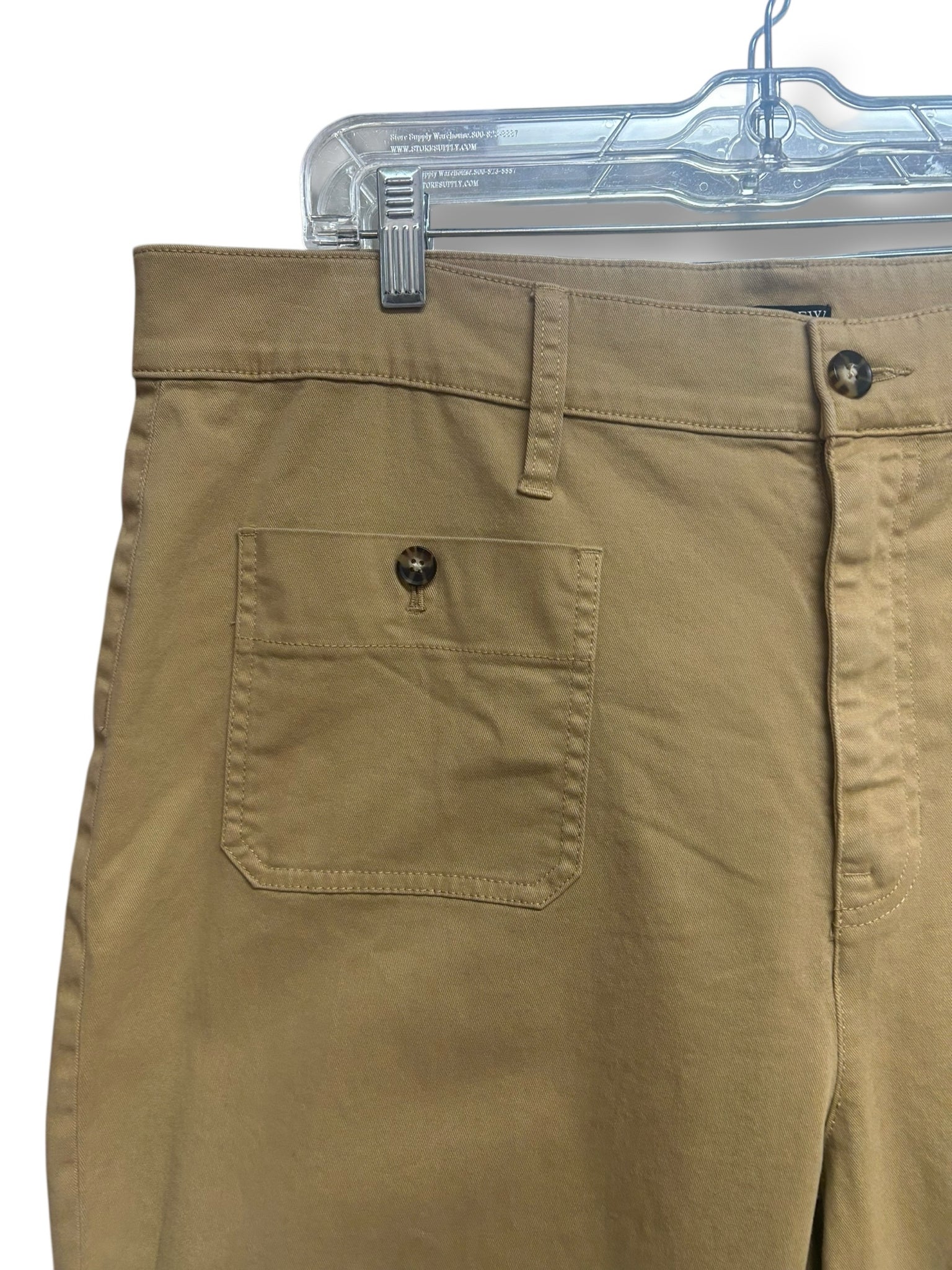 JCREW SAILOR SLIM WIDE LEG PATCH POCKET CROP KHAKI PANTS SIZE 34