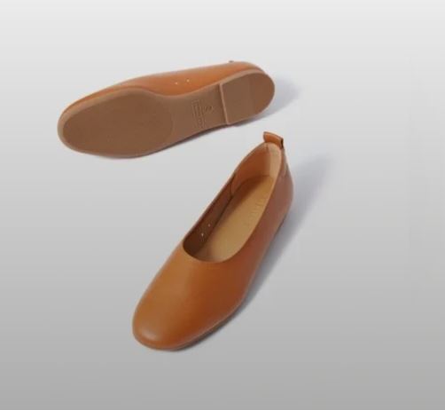NIB EVERLANE THE ITALIAN LEATHER DAY GLOVE FLATS TOASTED ALMOND SIZE 11 - WEARHOUSE  CONSIGNMENT