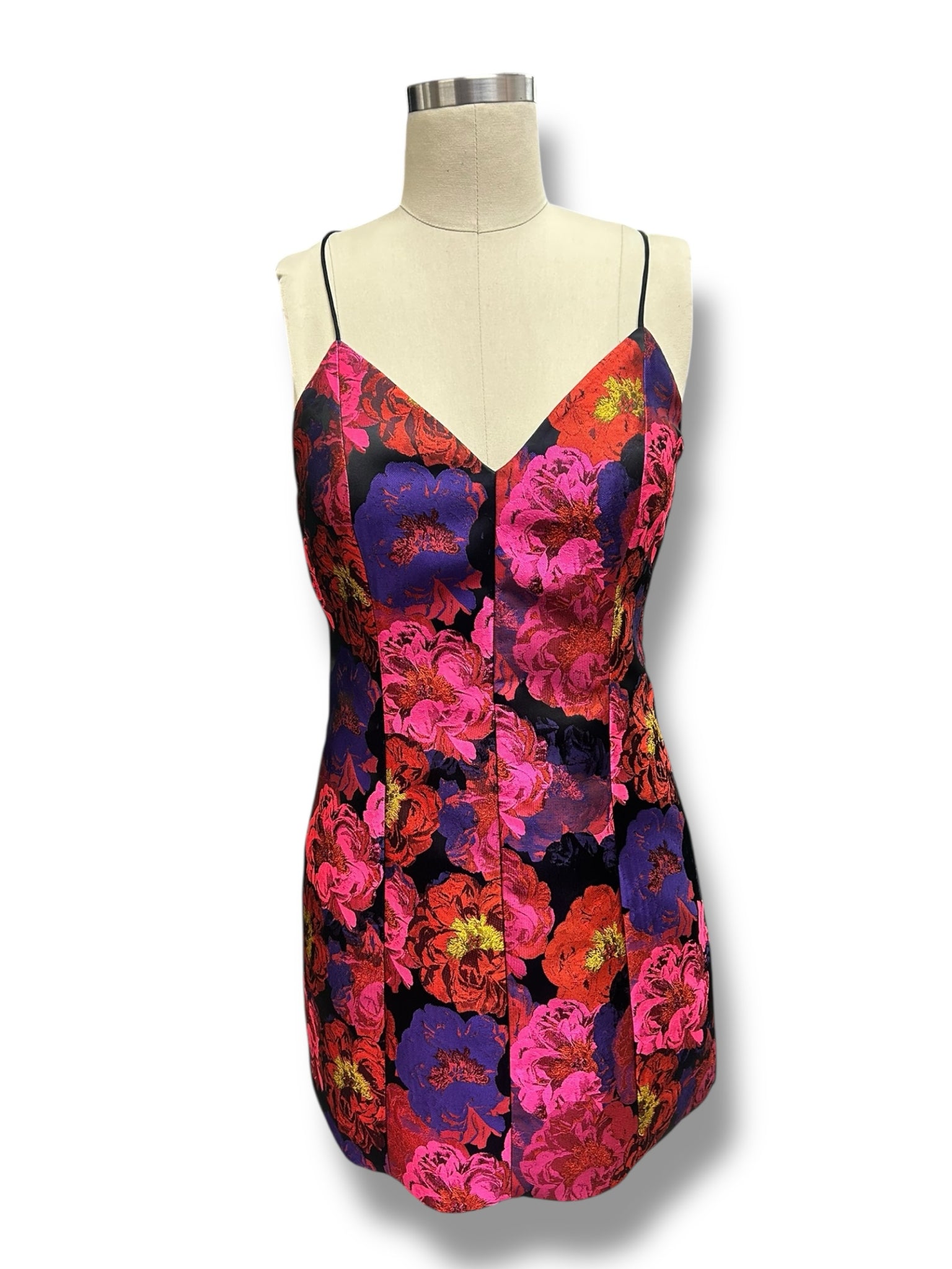 ALICE & OLIVIA TAYLA FLORAL JACQUARD MINI PINK DRESS SIZE 2