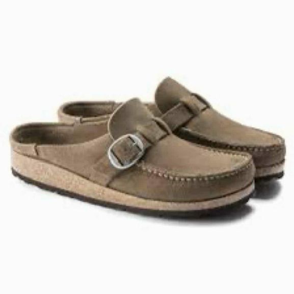 BIRKENSTOCK BUCKLEY SUEDE LEATHER MULES SIZE: 40