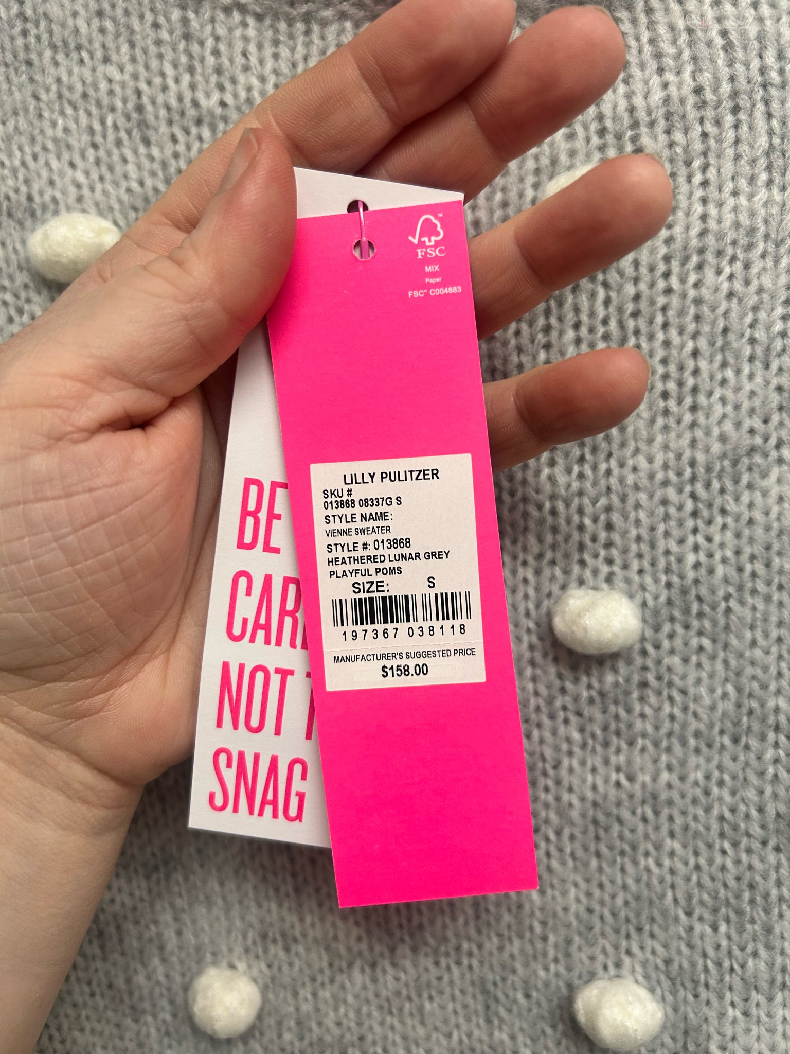 NEW WITH TAGS LILLY PULITZER VIENNE PLAYFUL POMS SWEATER SIZE SMALL