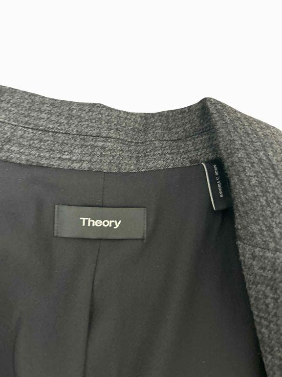 THEORY  CLASSIC SHRUNKEN HOUNDSTOOTH JERSEY BLAZER SIZE: 8