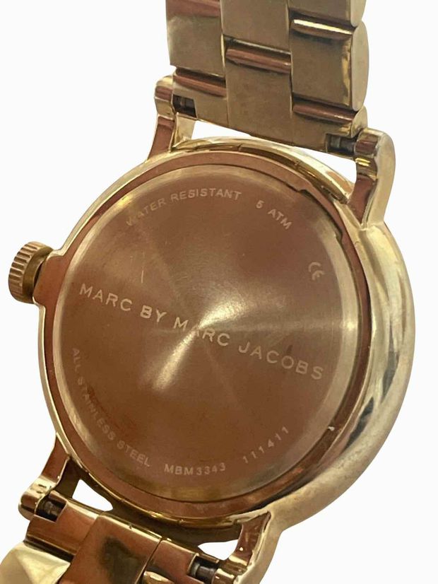 MARC JACOBS GOLD LINK ROYAL BLUE FACE BAKER WATCH