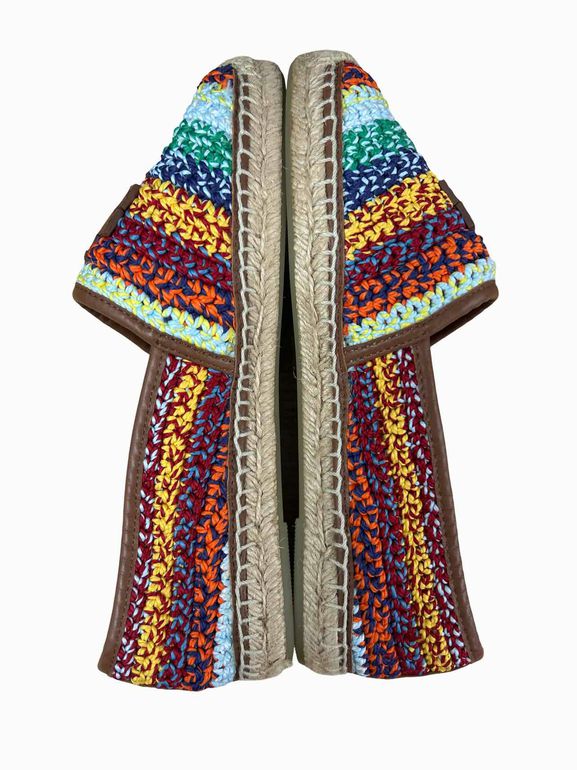 TORY BURCH EVERLY WOVEN CORD ESPADRILLE SIZE: 7.5