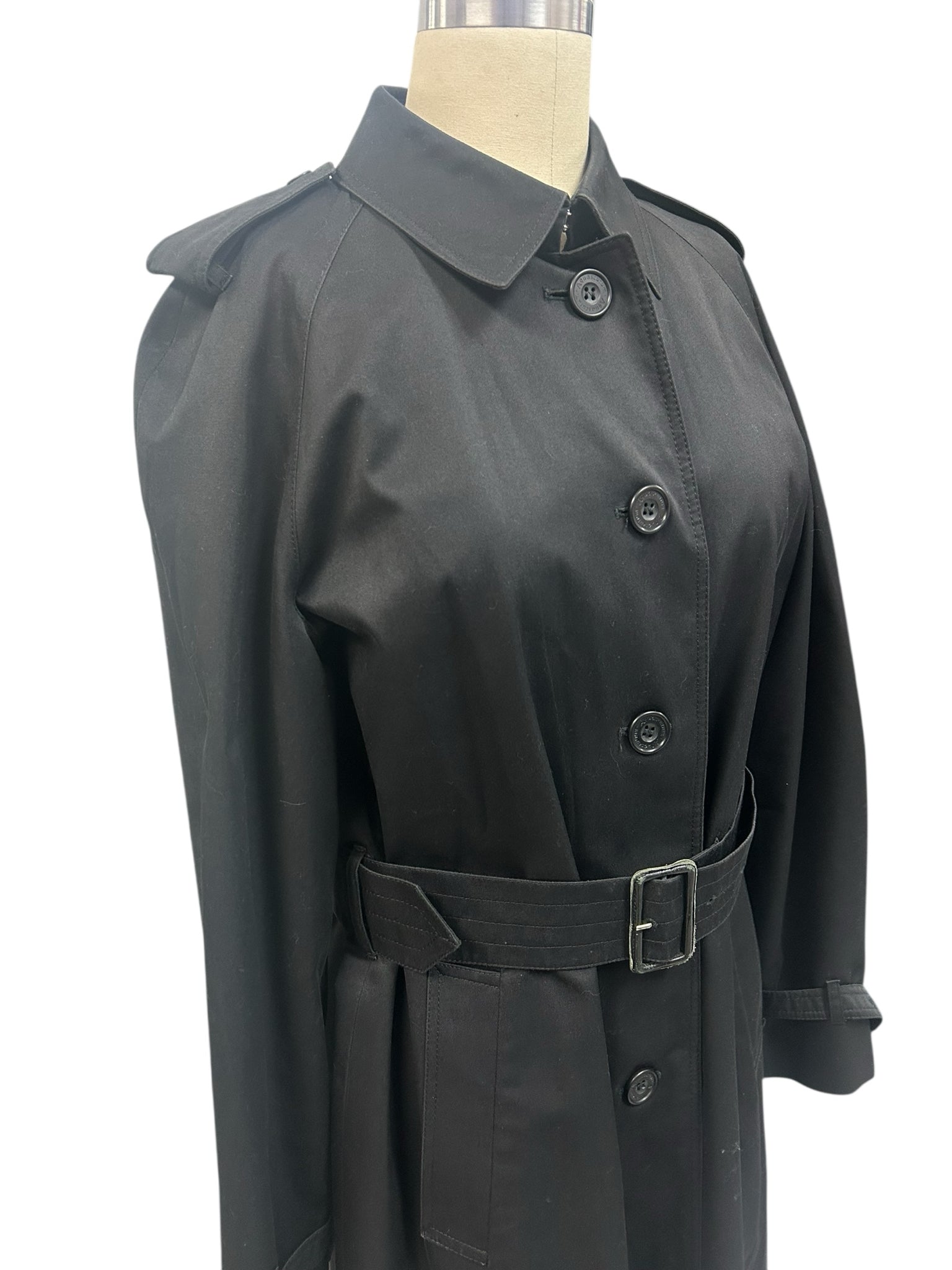 AQUASCUTUM VINTAGE WOMEN'S BELTED SINGLE BREASTED GRAY TRENCH COAT SIZE 14