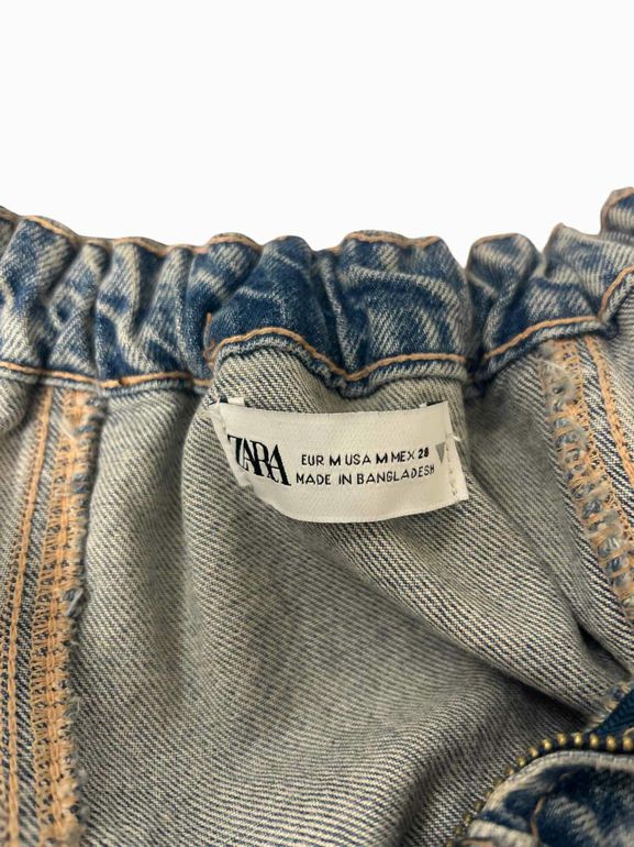 ZARA DENIM PLEAT MINI SKIRT SIZE: M