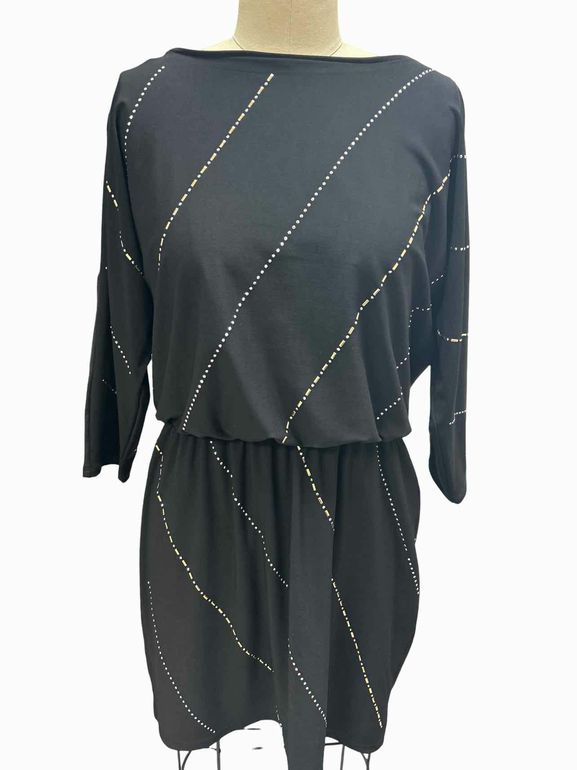 WH/BM NWT RHINESTONE DOLMAN JERSEY STRETCH DRESS SIZE: M