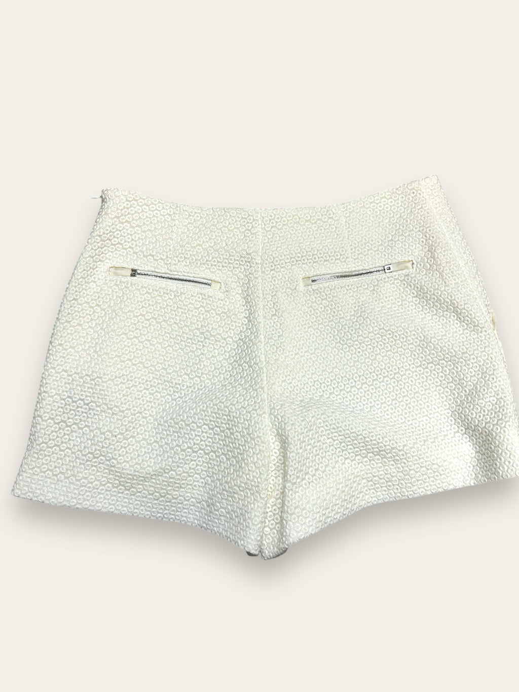 RAG & BONE CORA TEXTURED IVORY MID RISE SHORTS SIZE 6