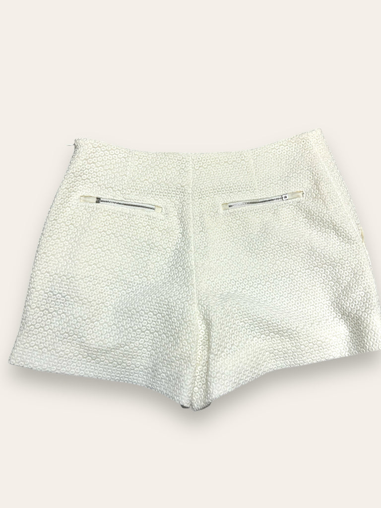 RAG & BONE CORA TEXTURED IVORY MID RISE SHORTS SIZE 6