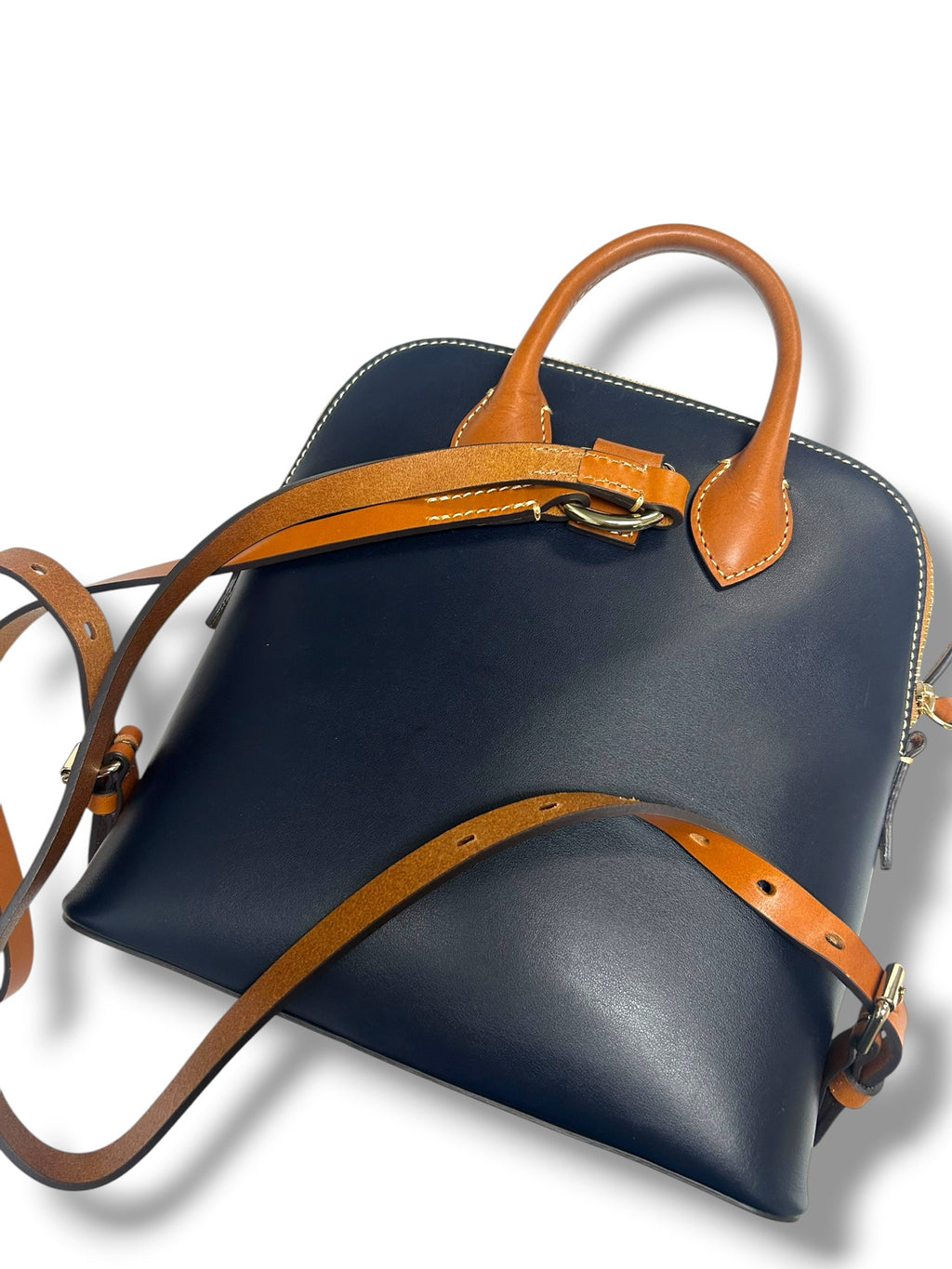NEW DOONEY AND BOURKE WEXFORD LEATHER BACKPACK IN MIDNIGHT BLUE