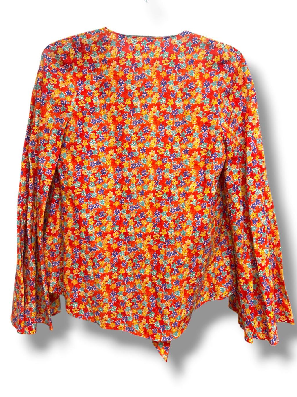 NWT CAROLINE CONSTAS DUNE RED DISTSY FLORAL TIE FRONT COVERUP SIZE SMALL