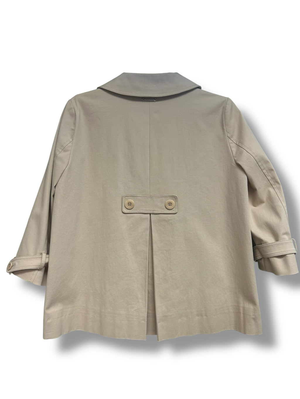 TWINSET GABARDINA LADY TAN SHORT PEACOAT TRENCHCOAT SIZE 44 US MEDIUM