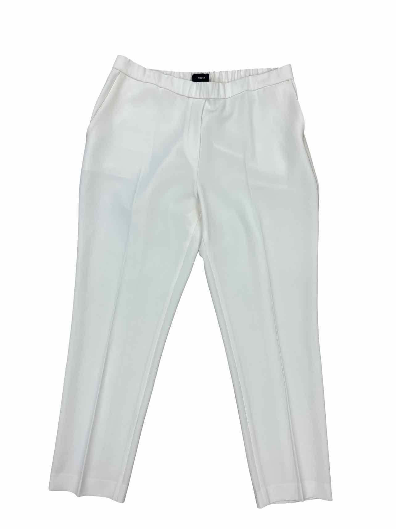 THEORY TREECA ADMIRAL CREPE CROP PANT IN RICE SIZE 8