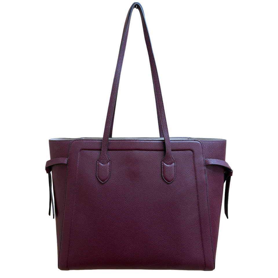 KATE SPADE KNOTT LARGE PEBBLED LEATHER TOTE IN GRENACHE