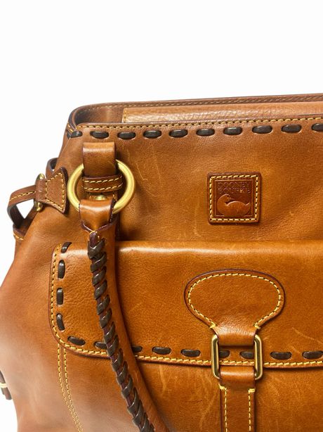 DOONEY AND BOURKE FLORENTINE VACHETTA LEATHER SHOULDER BAG