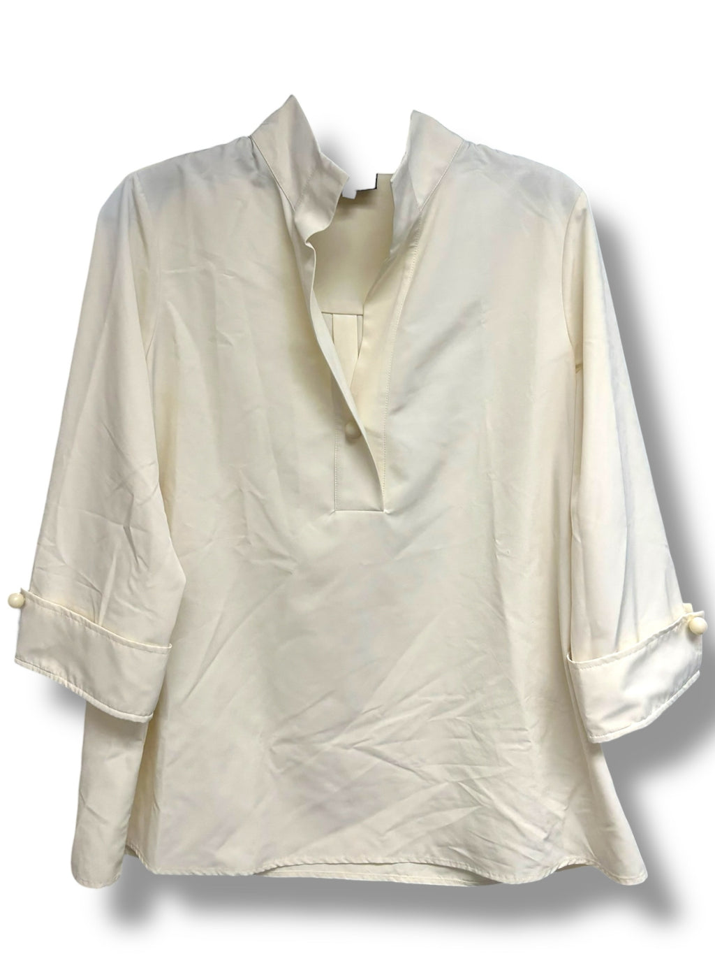 TUCKERNUCK BLANC WILLOW SPLIT NECK CREAM TUNIC TOP SIZE 2X