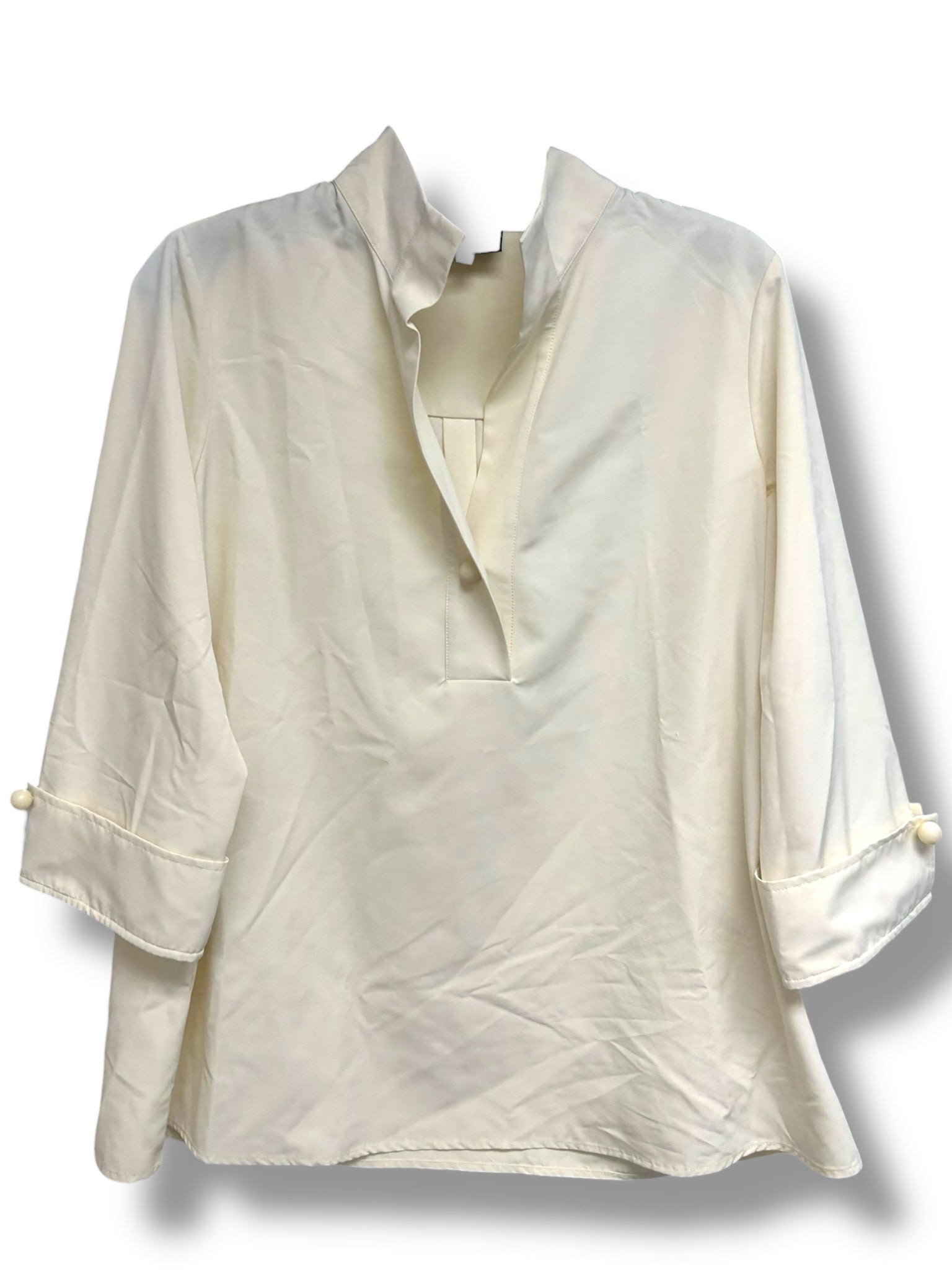 TUCKERNUCK BLANC WILLOW SPLIT NECK CREAM TUNIC TOP SIZE 2X