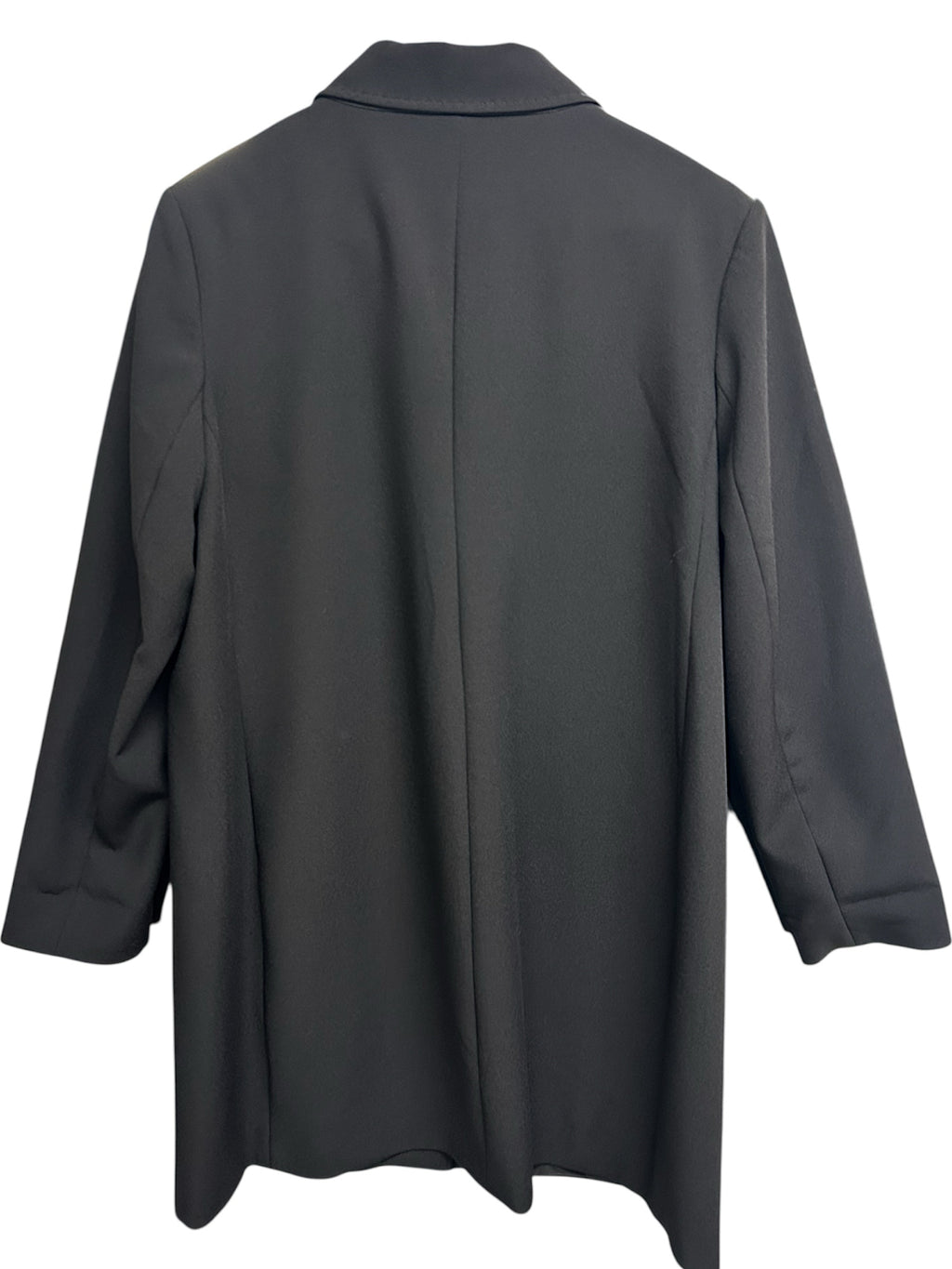 RALPH LAUREN BLACK SINGLE BUTTON CREPE DRESS COAT SIZE XL