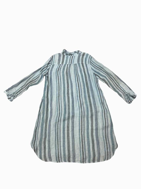 CP SHADES LARA 100% LINEN STRIPED TUNIC DRESS SIZE: L