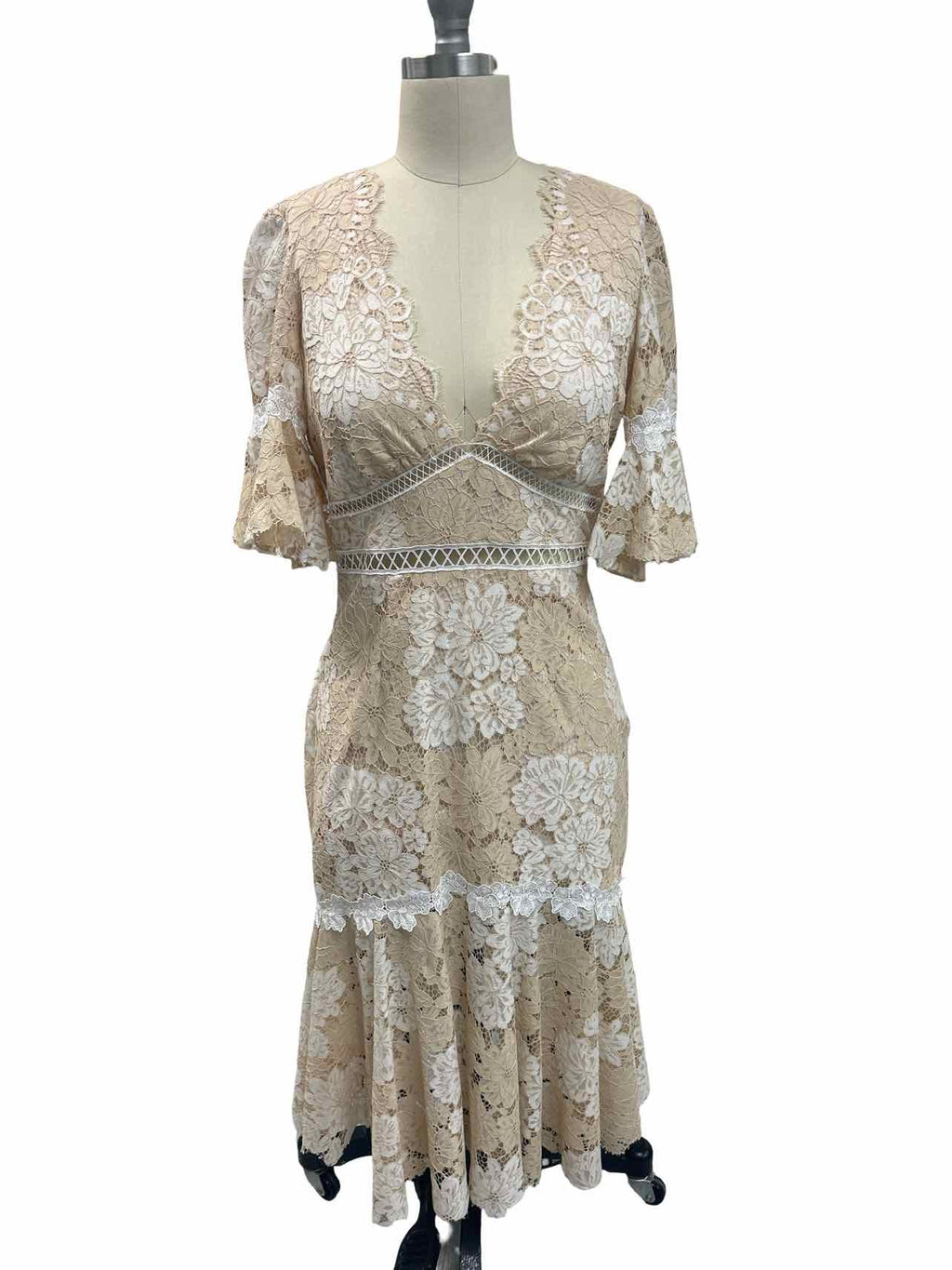 SAYLOR MAGGY FLORAL LACE MIDI SIZE: S