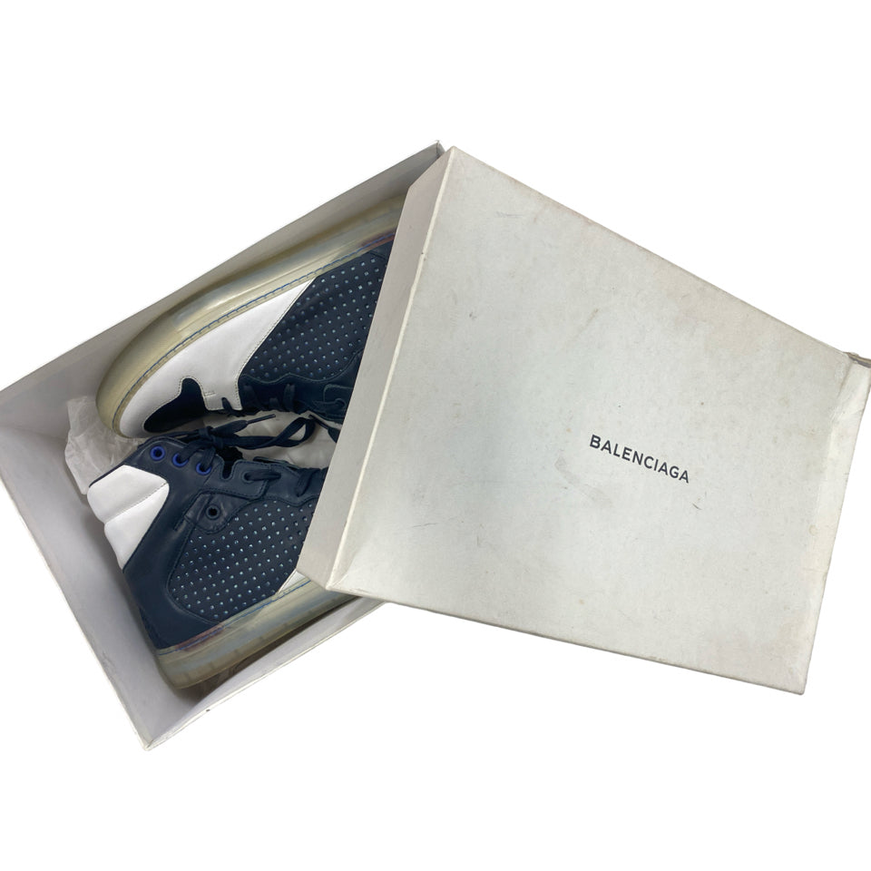BALENCIAGA PELLE S GOMME DEEP NAVY HIGH TOP SIZE 42
