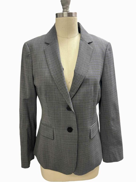 THEORY CARISSA CLASSIC CHECK BLAZER SIZE: 8