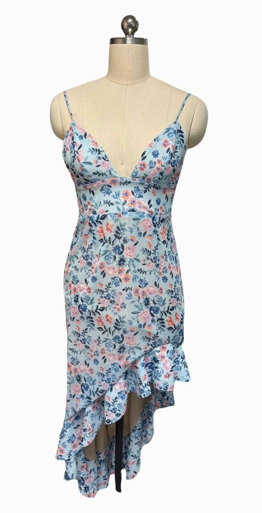 LOVERS AND FRIENDS NWT! AHAMANI BLUE FLORAL MAXI DRESS SIZE S