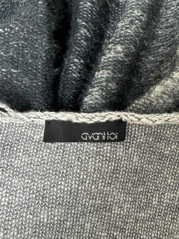 AVANT TOI 100% COTTON RAGLAN BLACK/GRAY OPEN CARDIGAN DUSTER SIZE XS