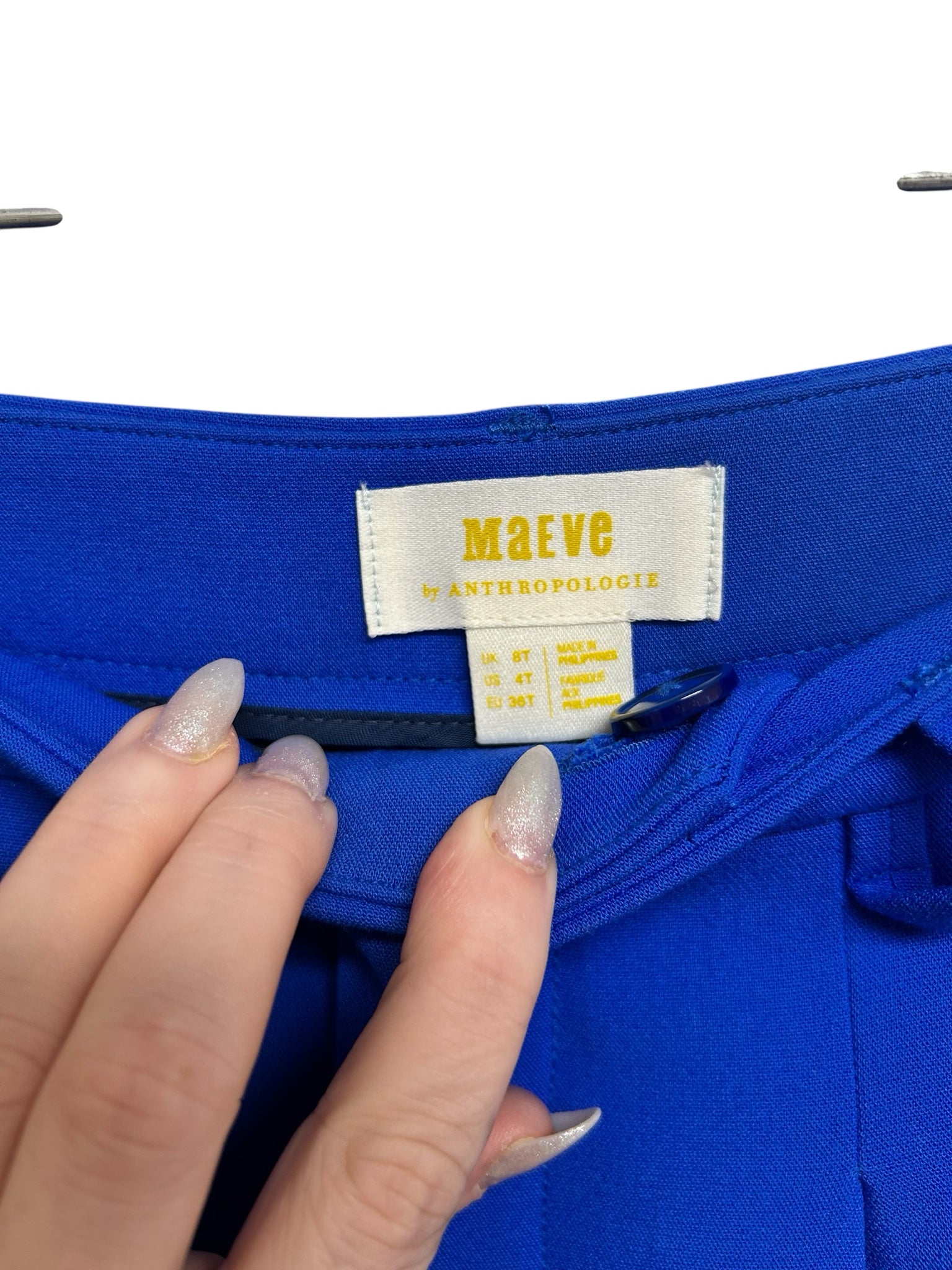 ANTHROPOLOGIE NWT MAEVE HIGH-WAISTED PLEATED WIDE LEG COBALT BLUE SIZE 4 TALL