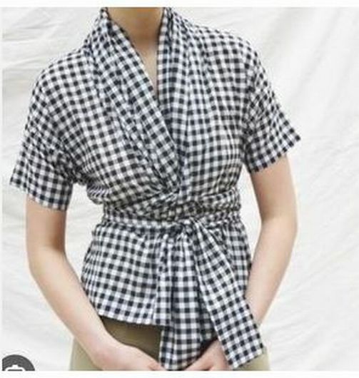 CARON CALLAHAN JULIEN GINGHAM TOP GARMENTORY SIZE: XS