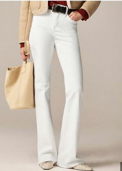 NWT J.CREW '03 BOOTCUT WHITE DENIM JEANS STRETCH SIZE 26