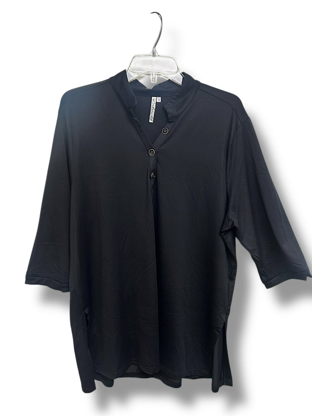 LULU B UPF 50+ BLACK BUTTON UP SUN SHIRT SIZE 1X