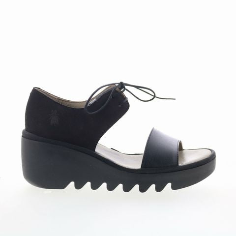 FLY LONDON BILU PLATFORM WEDGE SANDAL SIZE: 39