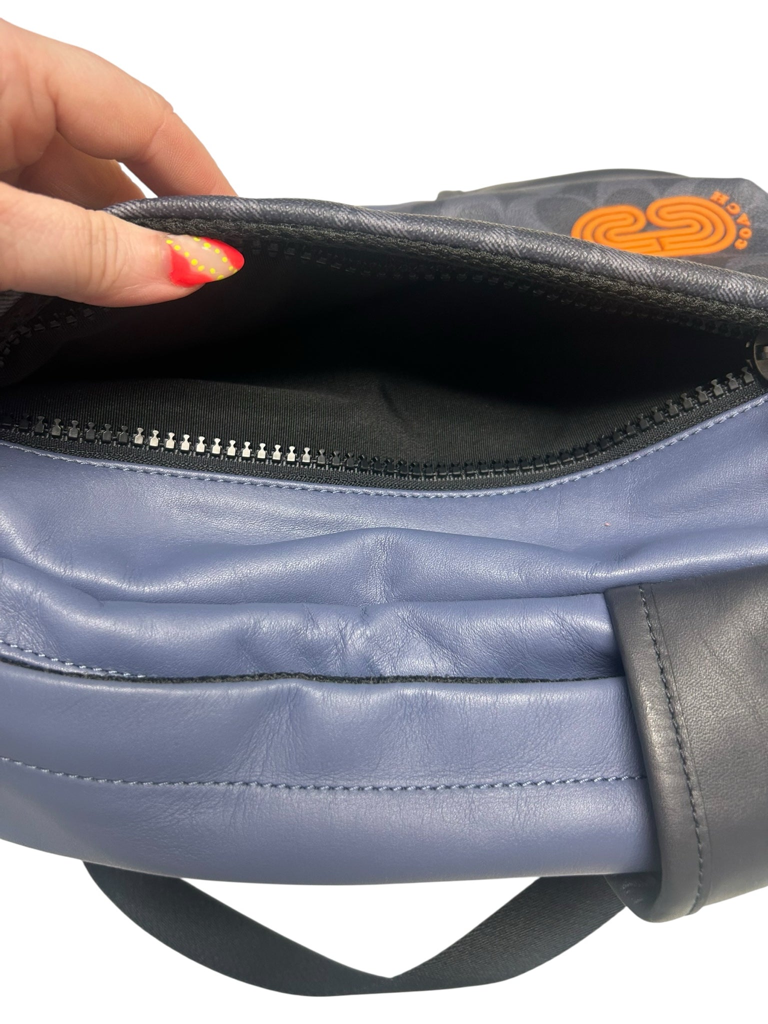 COACH EDGE BACKPACK IN SIGNATURE COLORBLOCK BLUE ONE SHOULDER