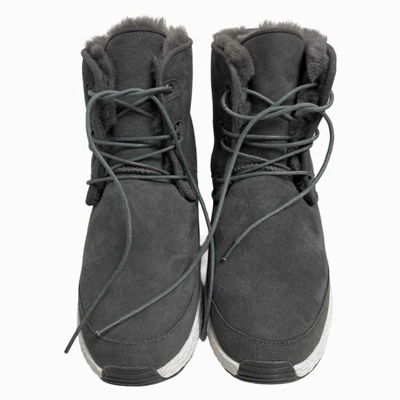 AU & MU SUEDE LACE UP SNOW GREY BOOT SNEAKER Size 10