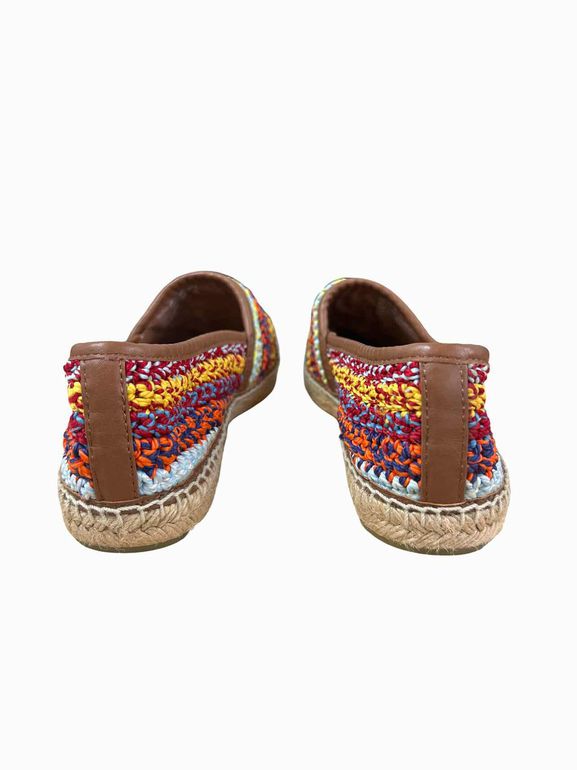TORY BURCH EVERLY WOVEN CORD ESPADRILLE SIZE: 7.5