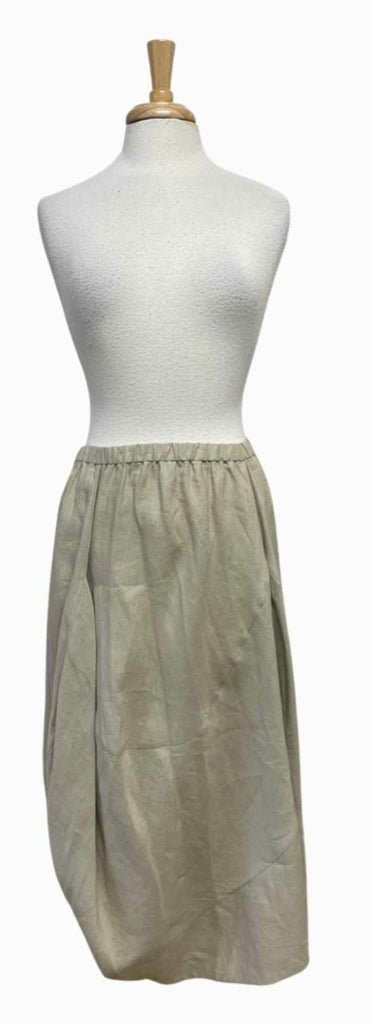 LAFAYETTE 148 LINEN OATMEAL MIDI SKIRT SIZE L