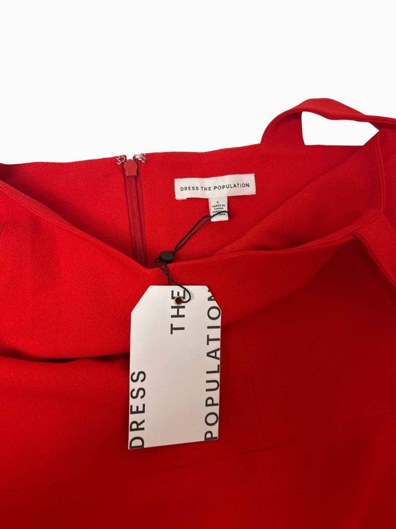 DRESS THE POPULATION NWT! NICOLE SWEETHEART SHEATH COCKTAIL DRESS SIZE: L