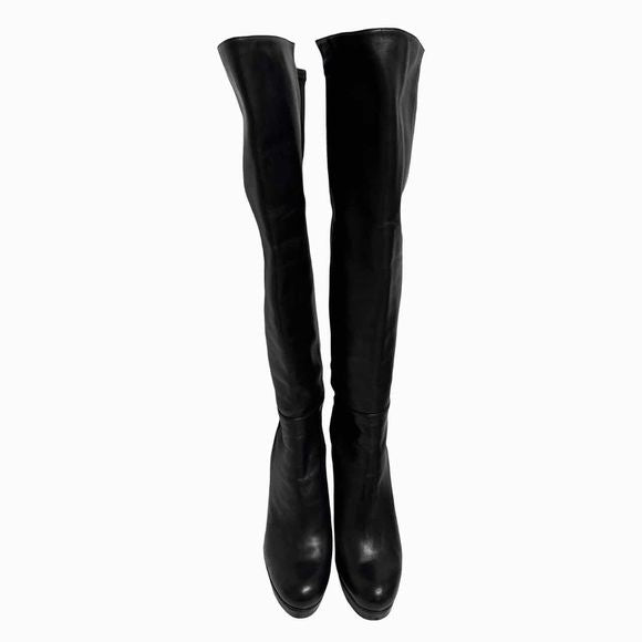 STUART WEITZMAN PARTY PLATFORM BLACK BOOT SIZE 7.5