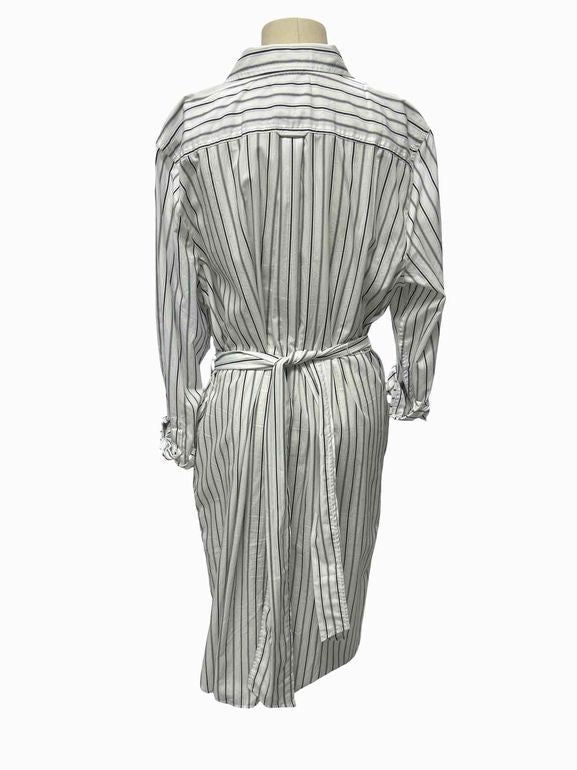 JCREW POPLIN TIE WAIST SHIRT DRESS SIZE: 16