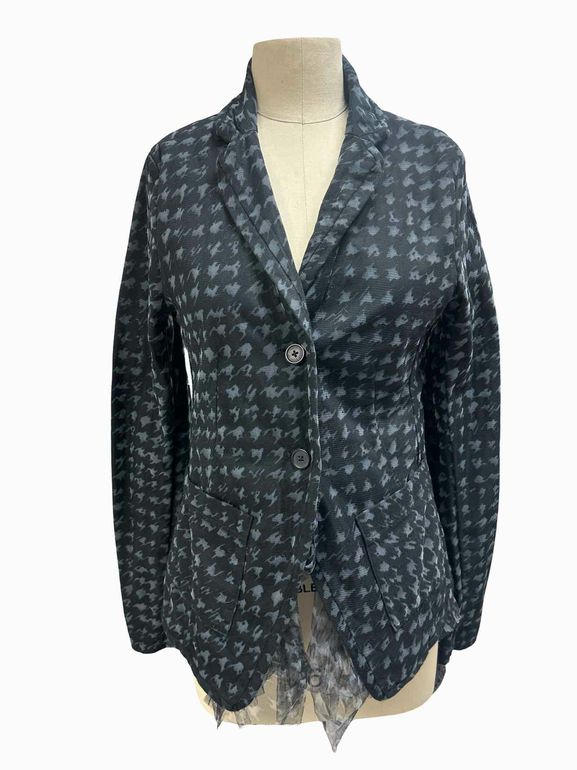 RUNDHOLZ  BLACK LABEL HOUNDSTOOTH TULLE BLAZER SIZE: S