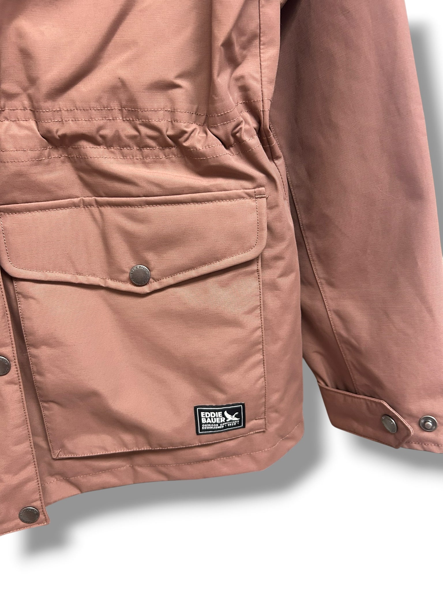 EDDIE BAUER CHARLY RAIN DUSTY ROSE PINK ZIP UP PARKA SIZE MEDIUM