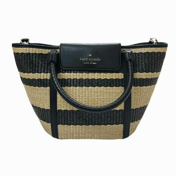 KATE SPADE NEW YORK CRUISE MEDIUM STRAW WOVEN TOTE BAG