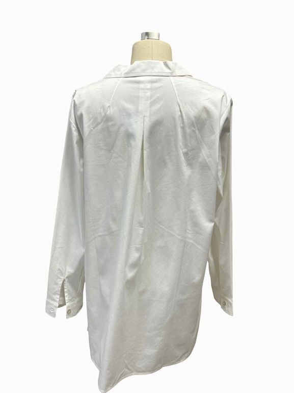 JJILL WHITE SHIRT COLLECTION BUTTON DOWN BLOUSE SIZE: M