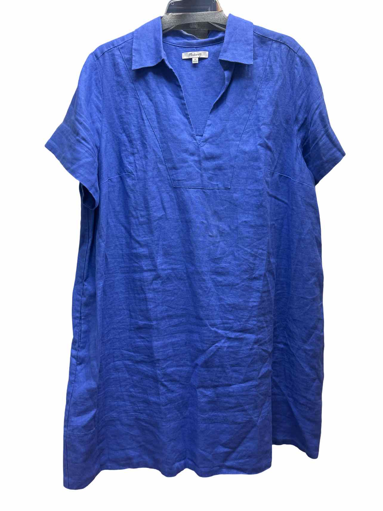 MADEWELL SPLIT NECK LINEN DRESS SIZE: 1X