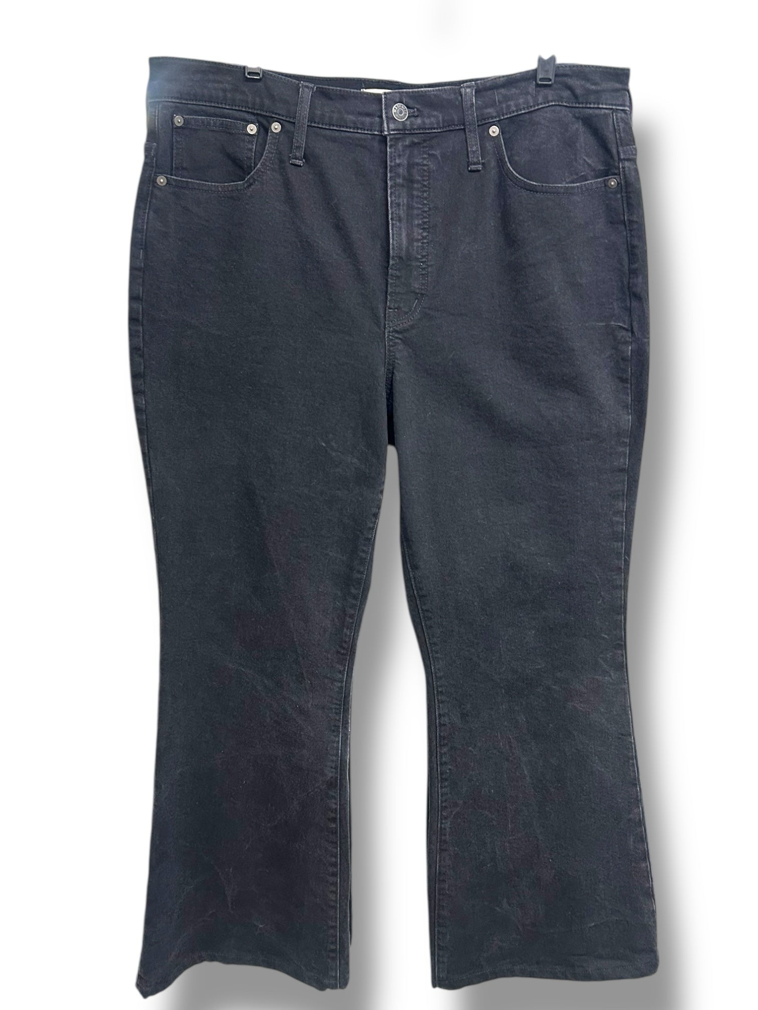 MADEWELL THE PERFECT VINTAGE FLARE JEAN BLACK DENIM SIZE 33 US 16