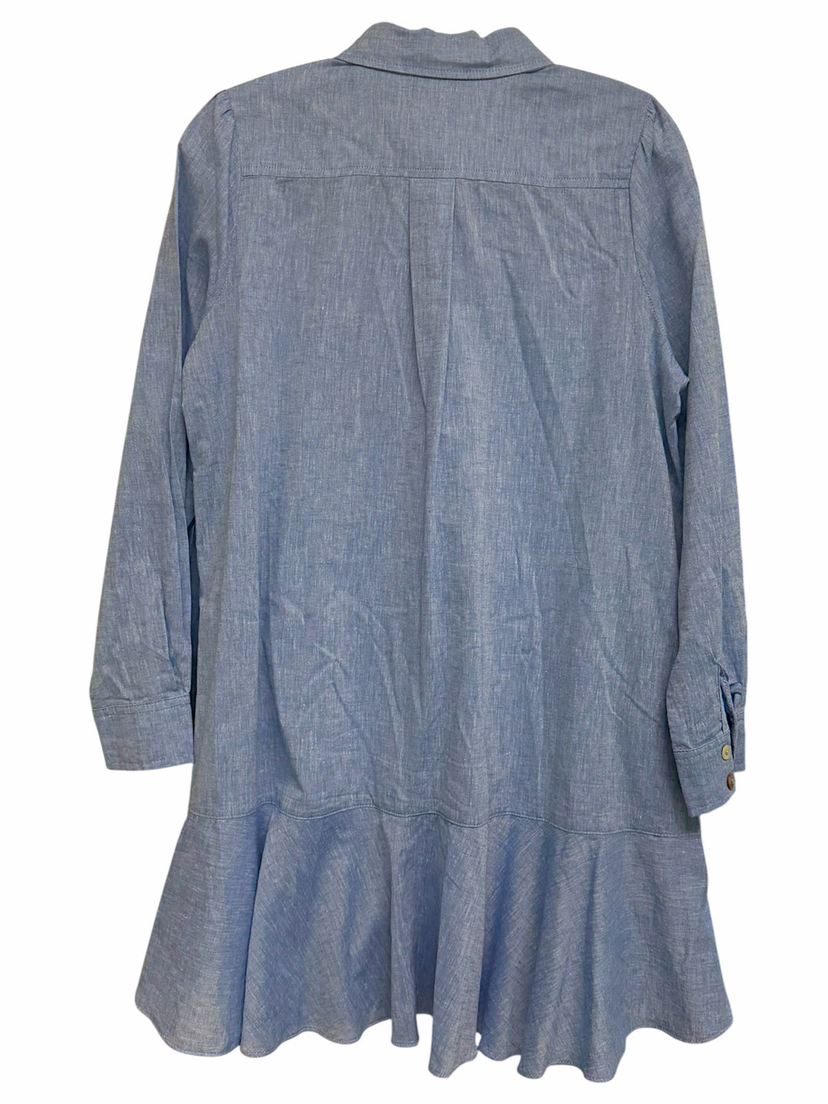 TUCKERNUCK CALLAHAN 100% COTTON RUFFLE HEM SHIRT DRESS SIZE SMALL