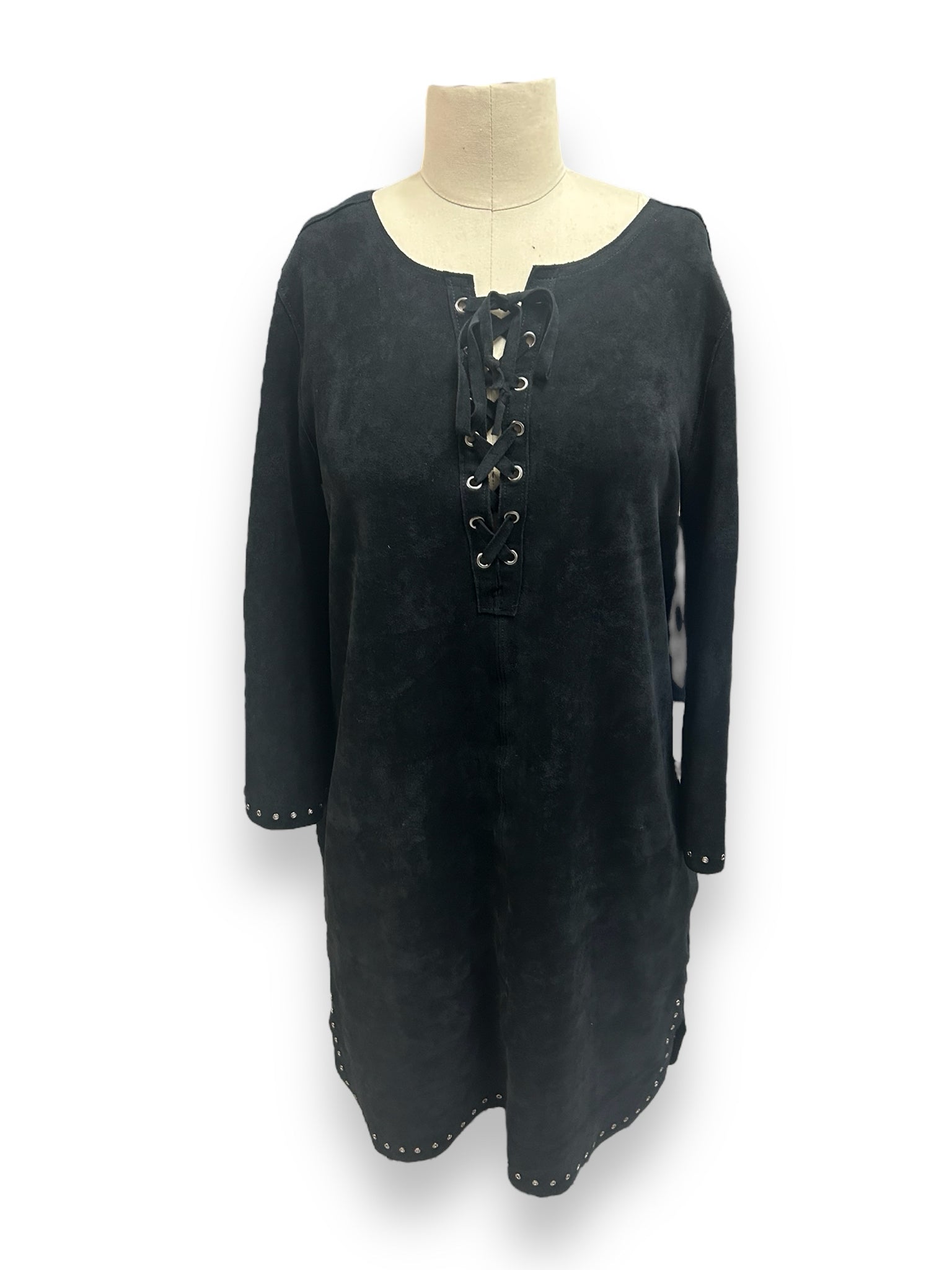 VELVET BY GRAHAM AND SPENCER BLACK SUEDE RALEIGH SHIFT DRESS SIZE XS