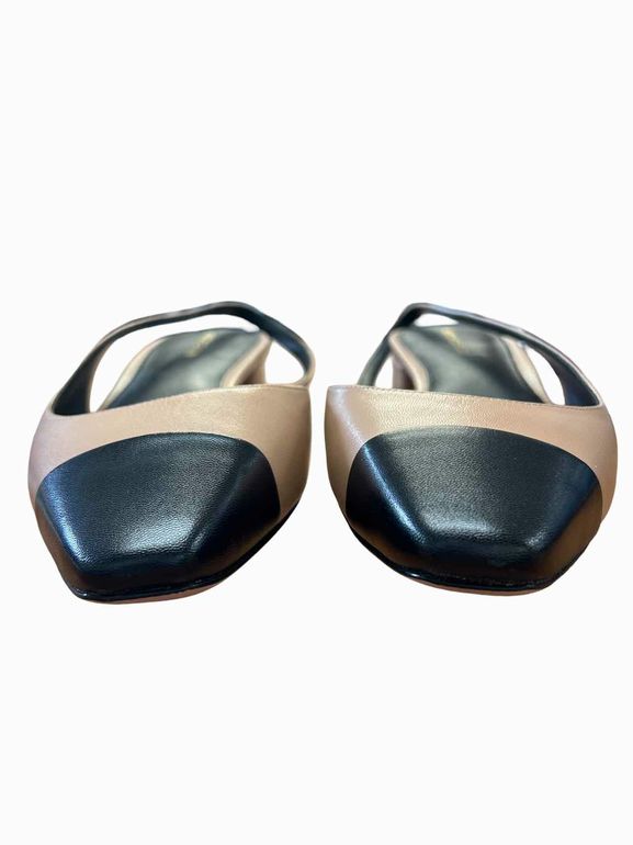 VERONICA BEARD NEW! CECILE LEATHER CAP TOE SLING FLAT SIZE: 10.5