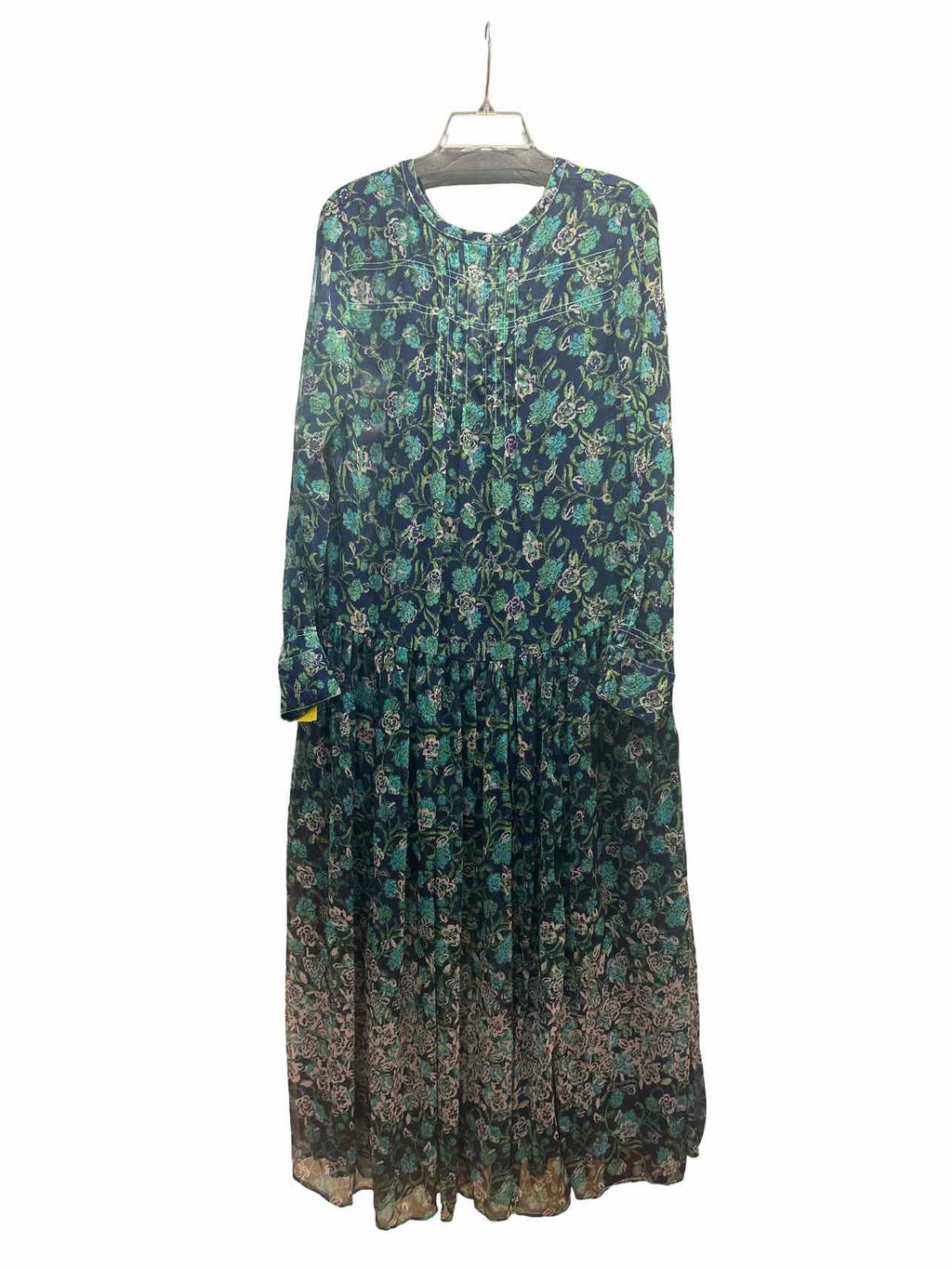 FREE PEOPLE SEE IT THROUGH LS MAXI DRESS SIZE: M